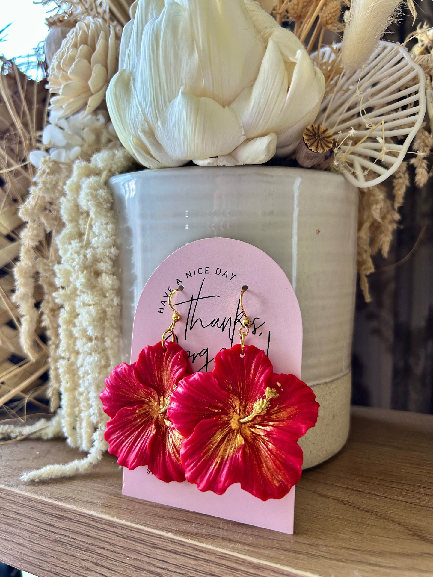Gold dusted red hibiscus