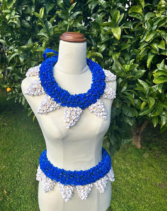 Blue and white kahoa nusi set (Pre-order)