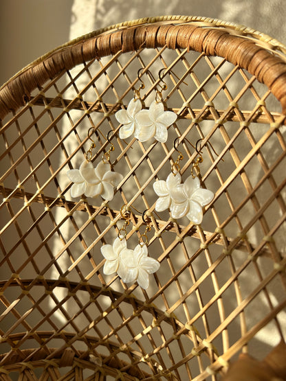 Mother of pearl flower dangles