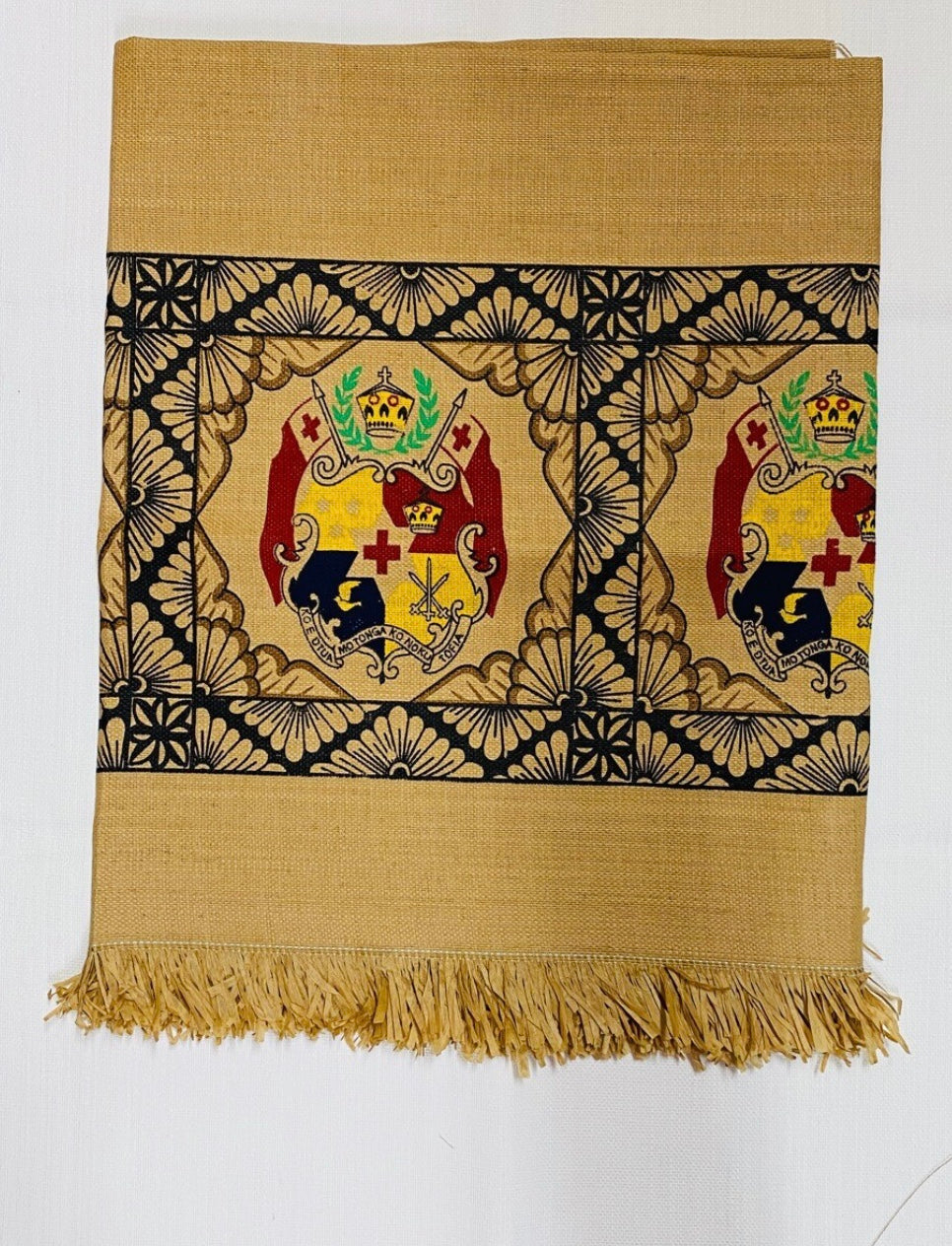 Tongan Ta’ovala detailed with the Tongan sila (crest) Heilala Creations