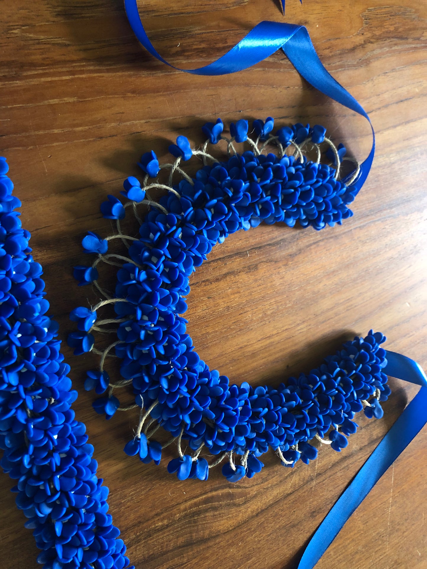 Royal blue necklace with dangles