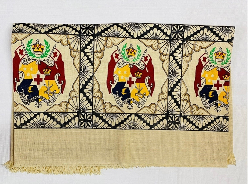 Tongan Ta’ovala detailed with the Tongan sila (crest) Heilala Creations