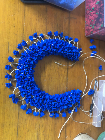 Royal blue necklace with dangles